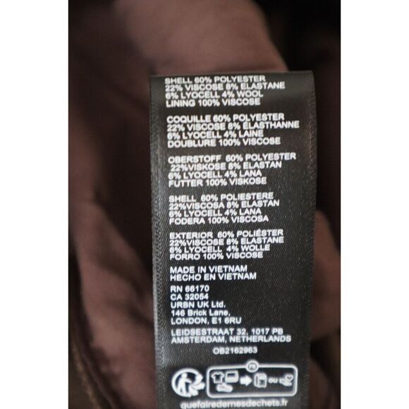 Free People OB2162963 Women's Sz XS Brown Pleated Front Straight Leg Pants - Picture 5 of 11